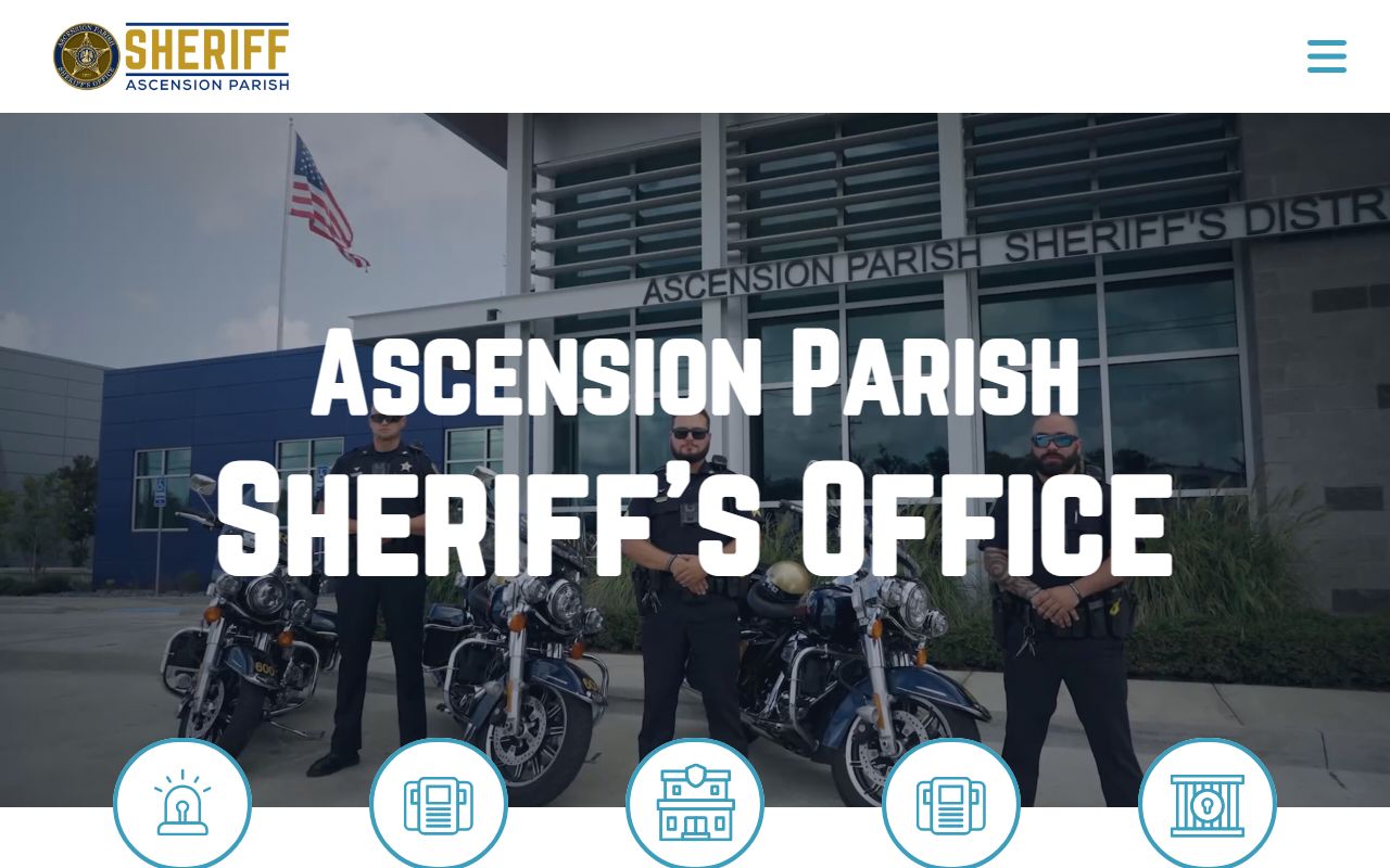 Ascension Parish Sheriff's Office website with jail roster access