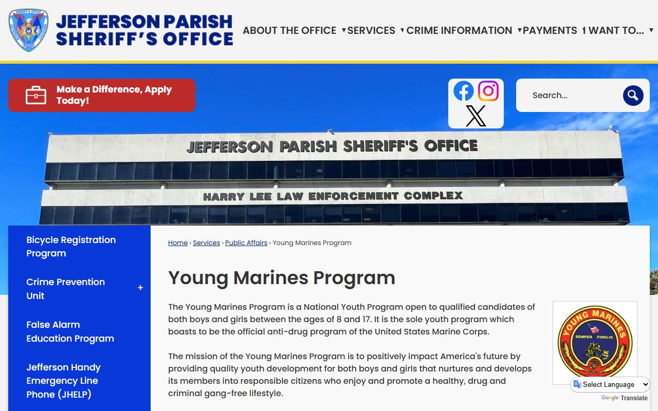 Jefferson Parish jail roster online inmate search on JPSO website