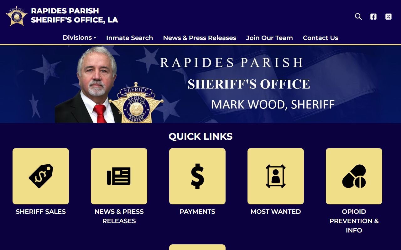 Rapides Parish Sheriff's Office website for jail roster access