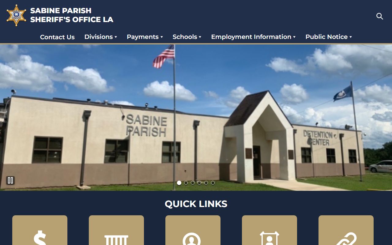 Sabine Parish Sheriff's Office website homepage
