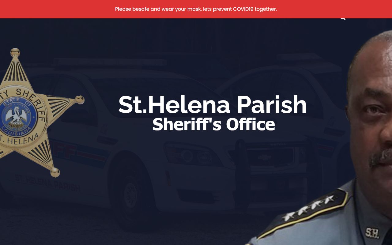 St. Helena Parish Sheriff's Office website homepage