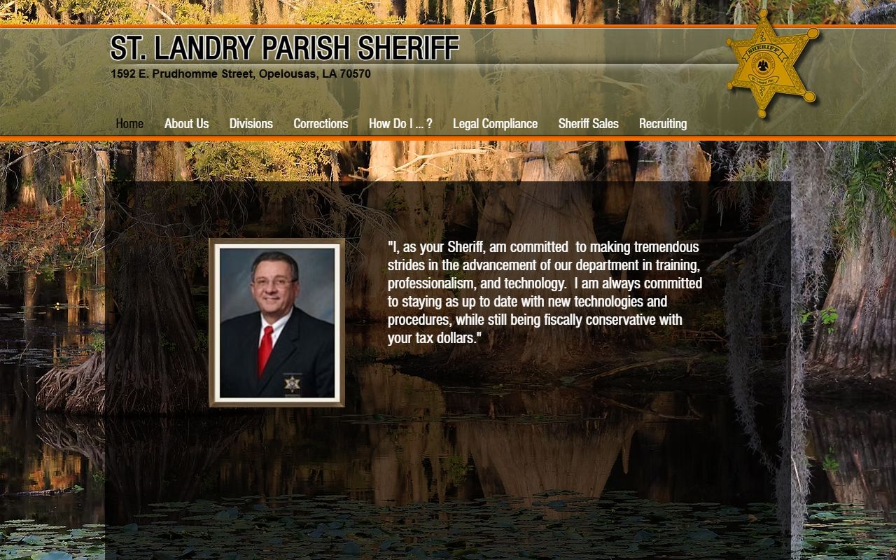 St. Landry Parish Sheriff's Office website homepage