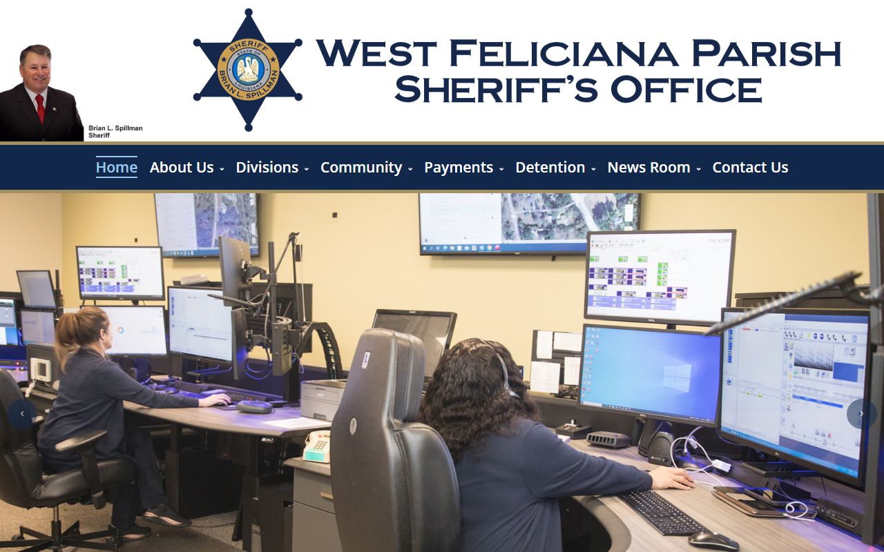 West Feliciana Parish Sheriff's Office website with jail roster access